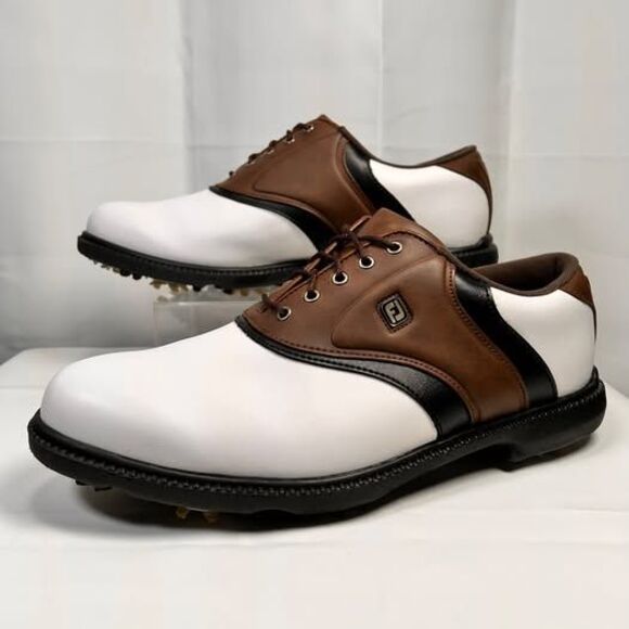 FootJoy Originals Golf Shoes Men’s Size 10 M White Brown Saddle [45330] - Picture 2 of 8